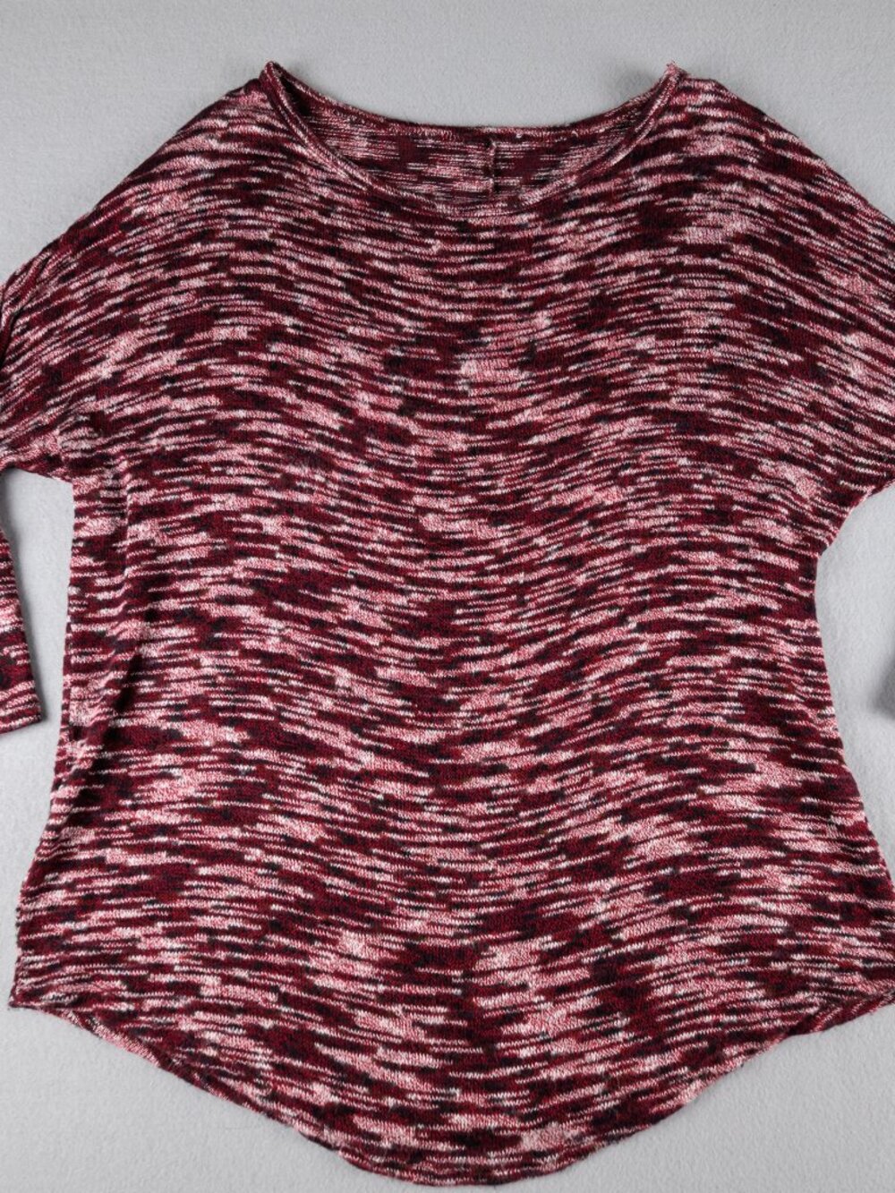Market & Spruce Women’s XL Burgundy Pink Marled Dolman 3/4 Sleeve Sweater USA